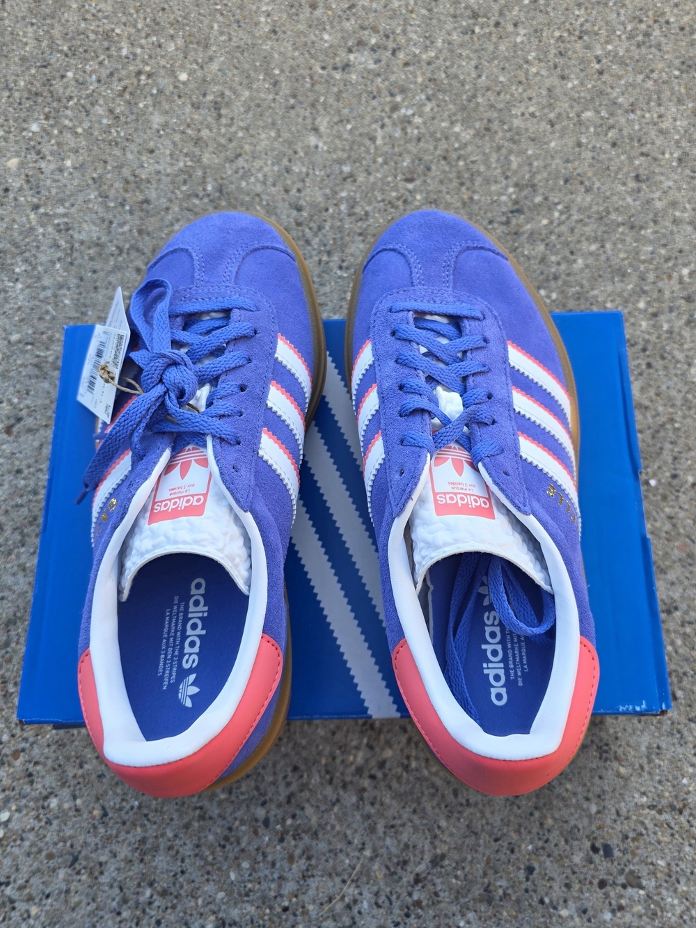 Adidas Kids Gazelle Shoes in Purple with Pink & White youth Girls 6 - Picture 10 of 12